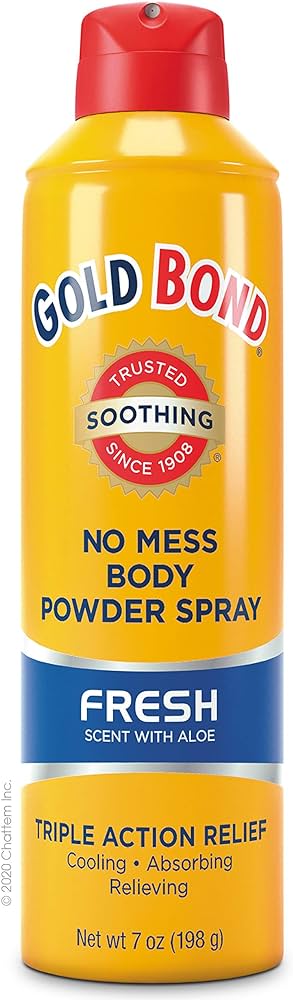 Gold Bond No Mess Body Powder Spray Fresh Scent with Aloe - 7oz/4pk