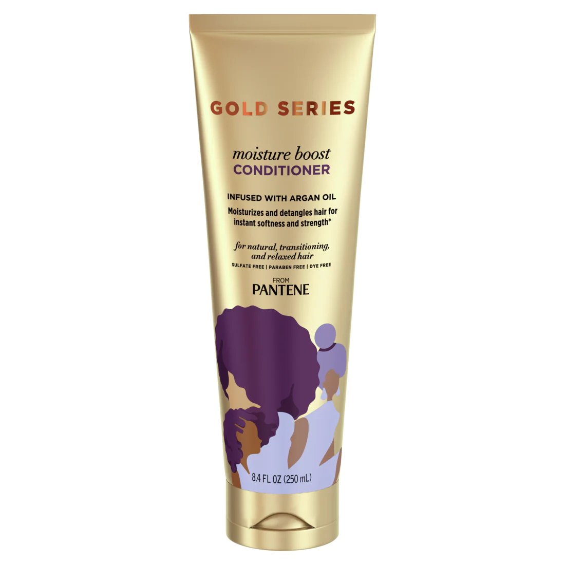 Gold Series From Pantene Sulfate-Free Moisture Boost Conditioner Infused With Argan Oil For Curly Coily Hair - 8.4oz/12pk