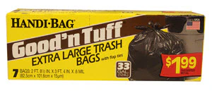 GOODN TUFF-BAGS Flap Extra LG Trash 33gal - 7ct/12pk