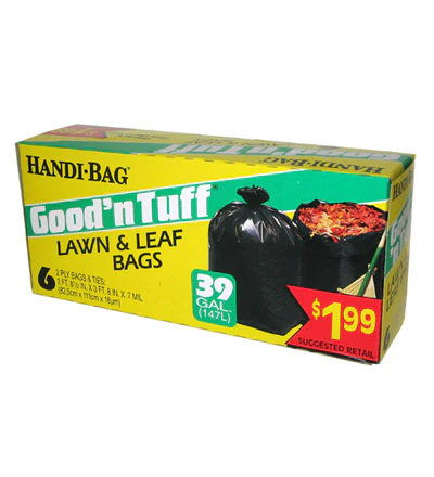 GOODN TUFF-BAGS Flap Lawn&Leaf 39gal - 6ct/12pk