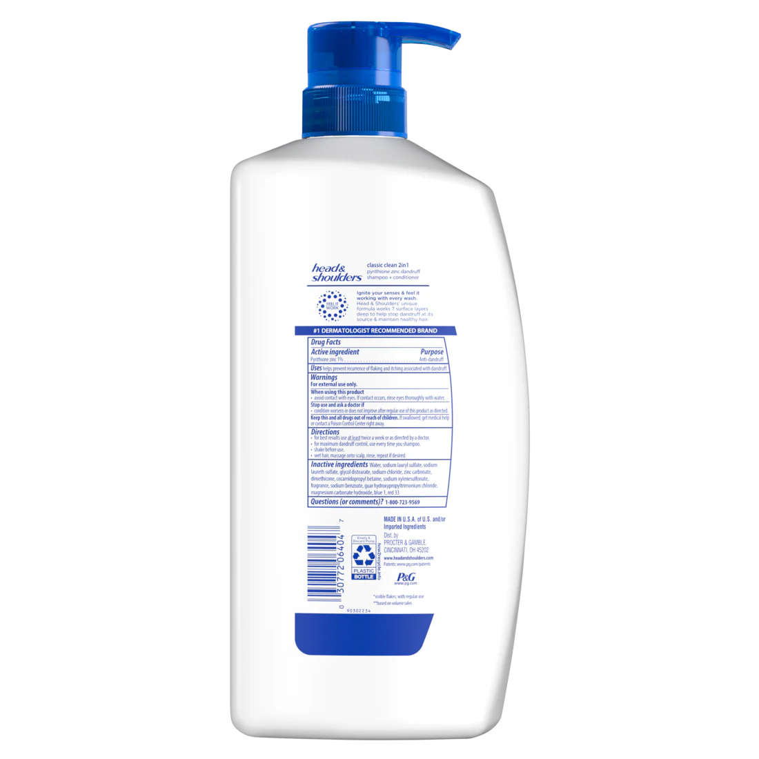 Head And Shoulders 2-in-1 Dandruff Shampoo And Conditioner Anti-Dandruff Treatment Classic Clean For Daily Use Paraben Free - 28.2oz/4pk - Image 2