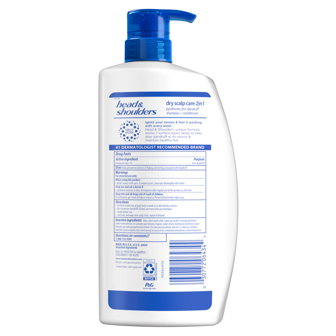 Head and Shoulders Anti-Dandruff Treatment Dry Scalp Care 2 in 1 Dandruff Shampoo and Conditioner - 40oz/1cs/270pk - Image 2