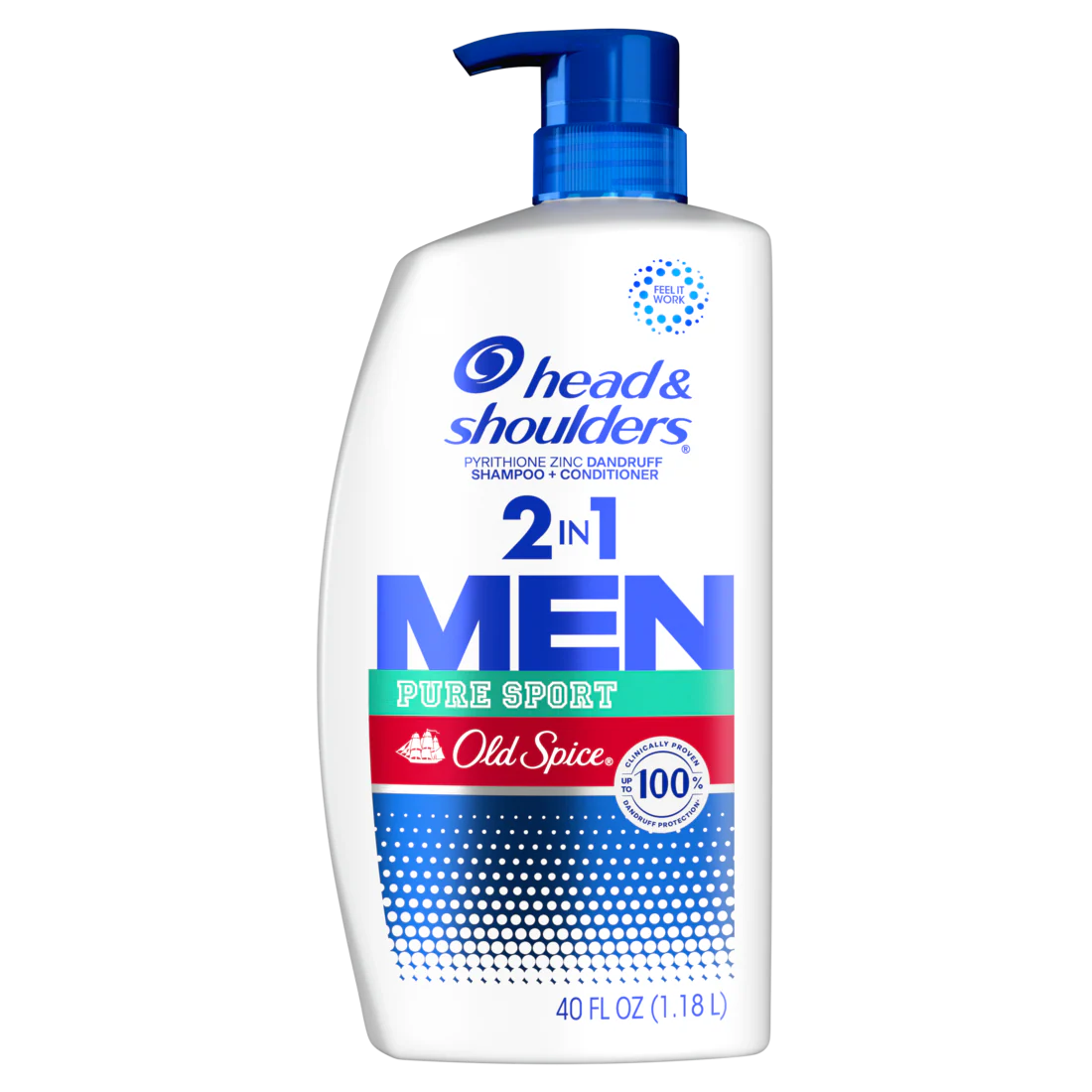Head and Shoulders Mens Anti-Dandruff Treatment Old Spice Pure Sport 2 in 1 Dandruff Shampoo and Conditioner - 40oz/1cs/135pk