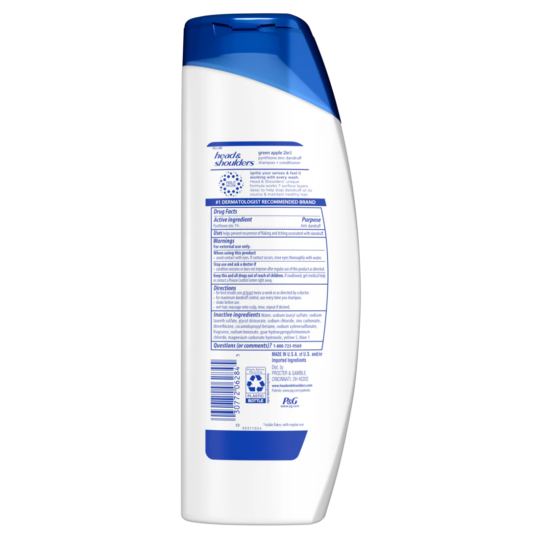 Head And Shoulders 2-in-1 Dandruff Shampoo And Conditioner Anti-Dandruff Treatment Green Apple For Daily Use Paraben Free - 12.5oz/6pk - Image 2