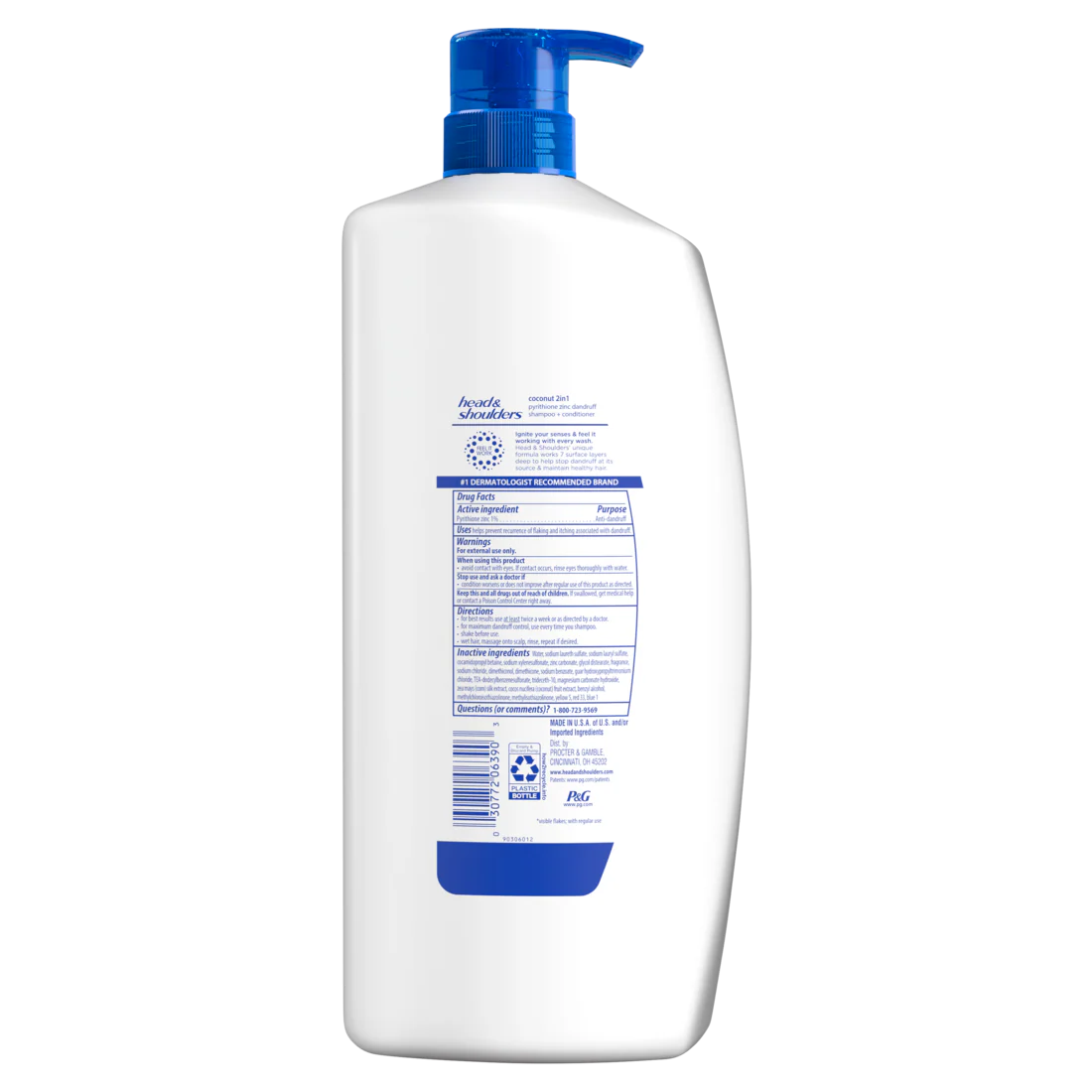 Head And Shoulders 2-in-1 Dandruff Shampoo And Conditioner Anti-Dandruff Treatment Coconut For Daily Use Paraben Free - 28.2oz/4pk - Image 2