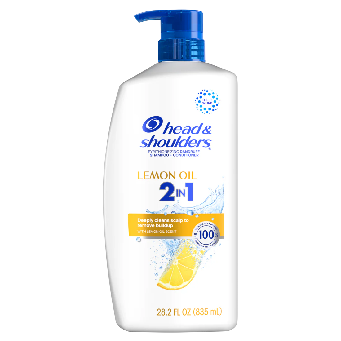 Head And Shoulders 2-in-1 Dandruff Shampoo And Conditioner Anti-Dandruff Treatment Lemon Essential Oil For Daily Use Paraben Free - 28.2oz/4pk