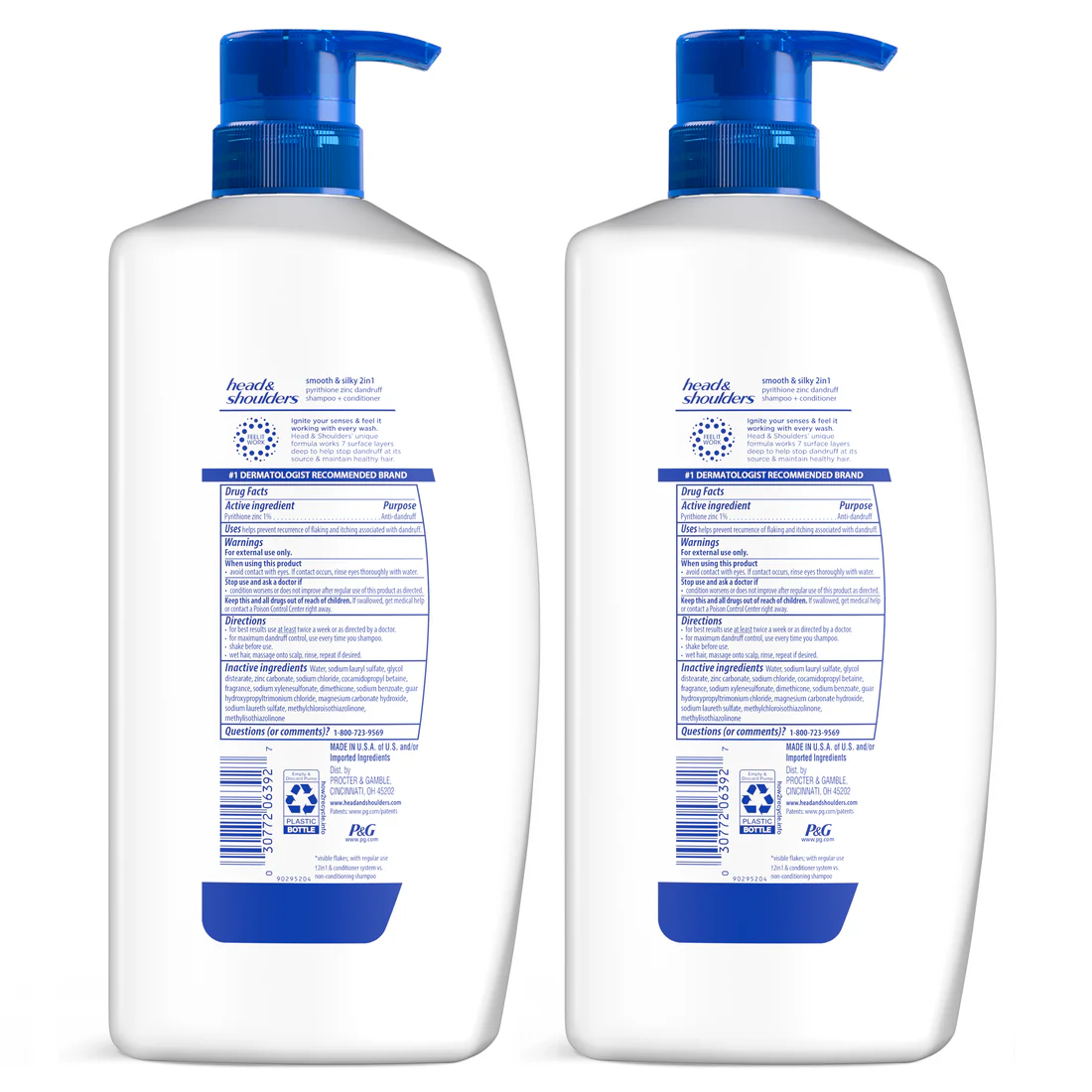 Head And Shoulders Smooth & Silky 2-In-1 Anti-Dandruff Paraben Free Shampoo + Conditioner Twin Pack - (2x31.4)oz/4pk - Image 2