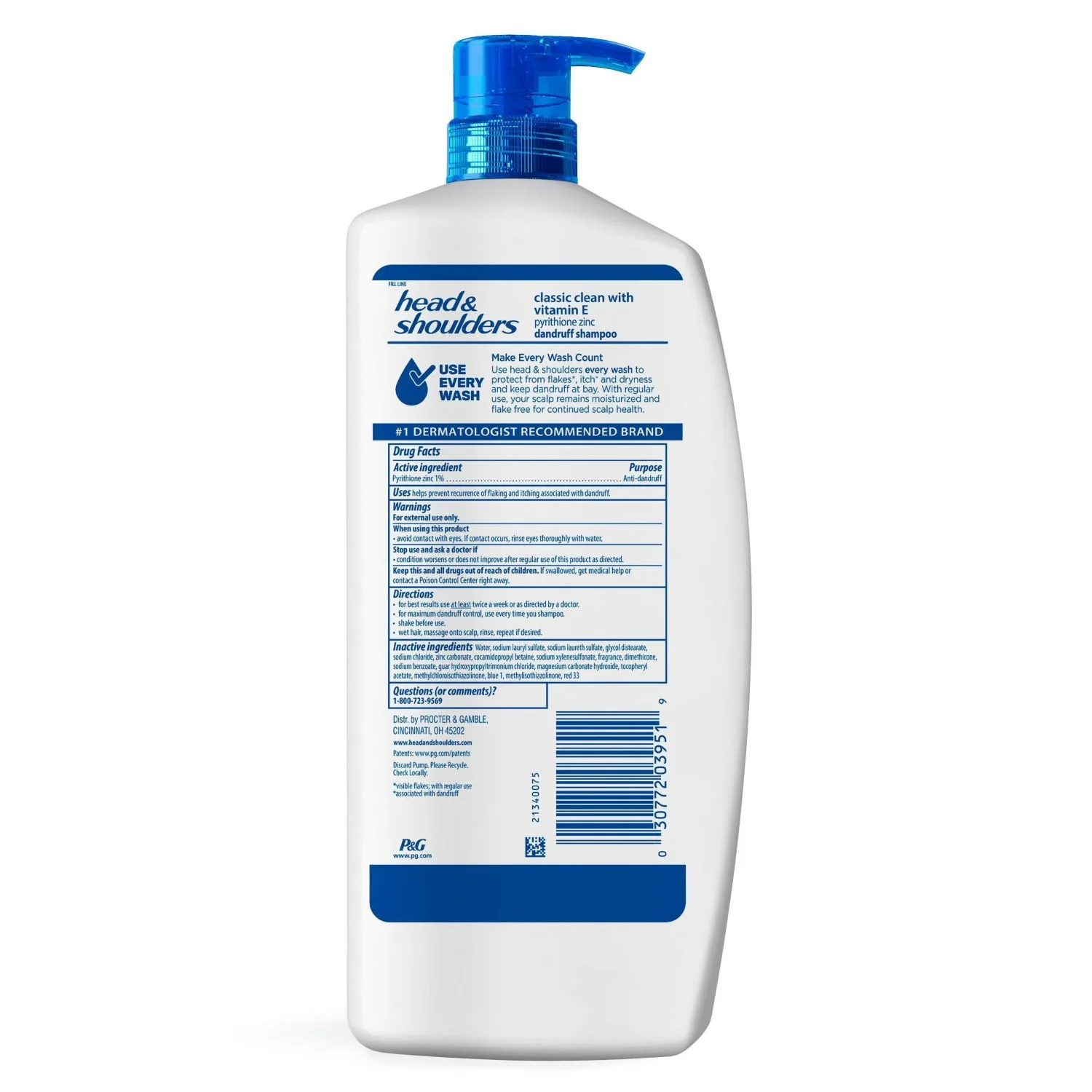 Head & Shoulders Classic Clean Anti-Dandruff Shampoo - 38.8oz/1pk - Image 2
