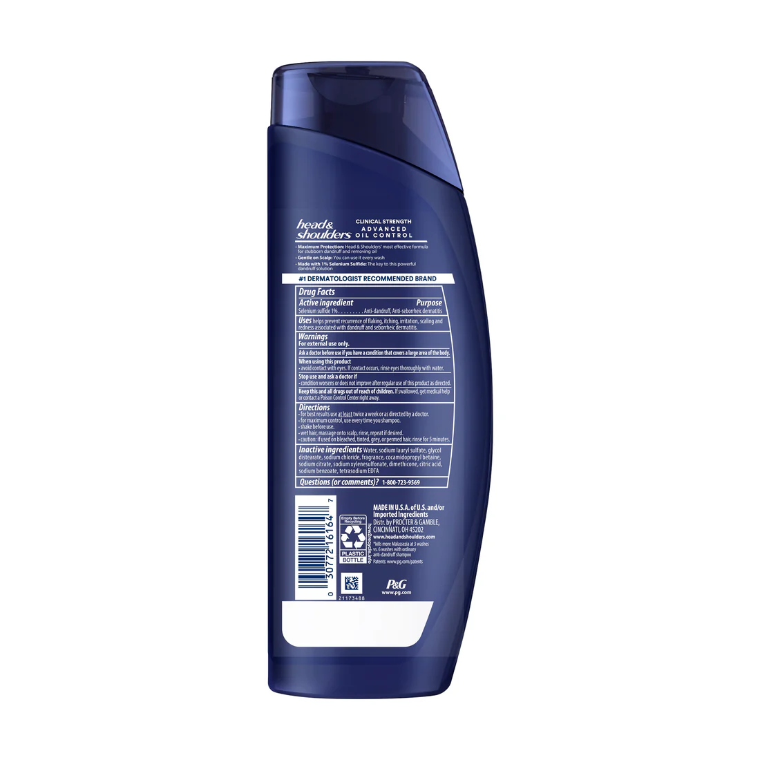 Head & Shoulders Clinical Strength Advanced Oil Control Shampoo For Stubborn Dandruff - 13.5oz/6pk - Image 2
