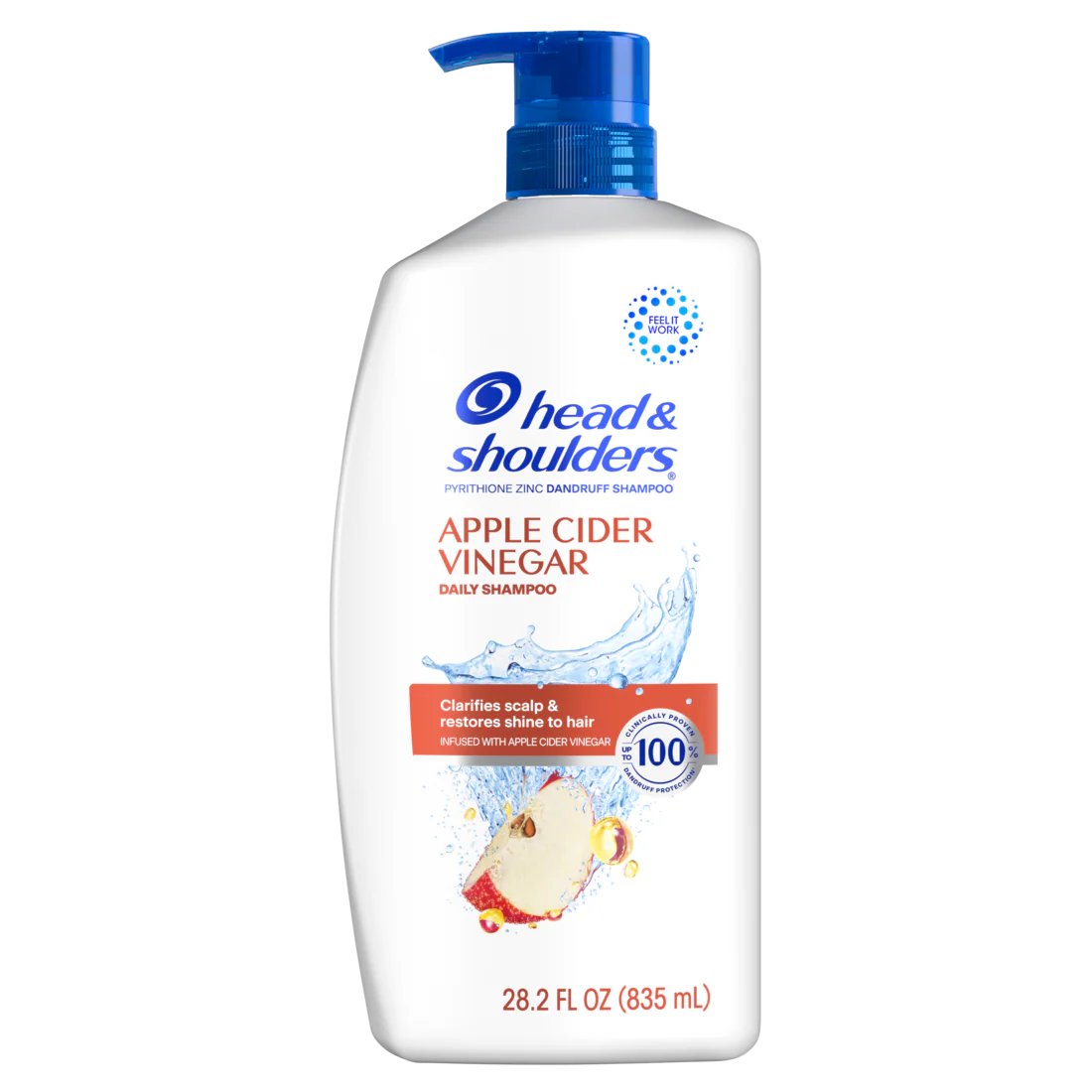 Head And Shoulders Dandruff Shampoo Anti-Dandruff Treatment Apple Cider Vinegar For Daily Use Paraben Free - 28.2oz/4pk