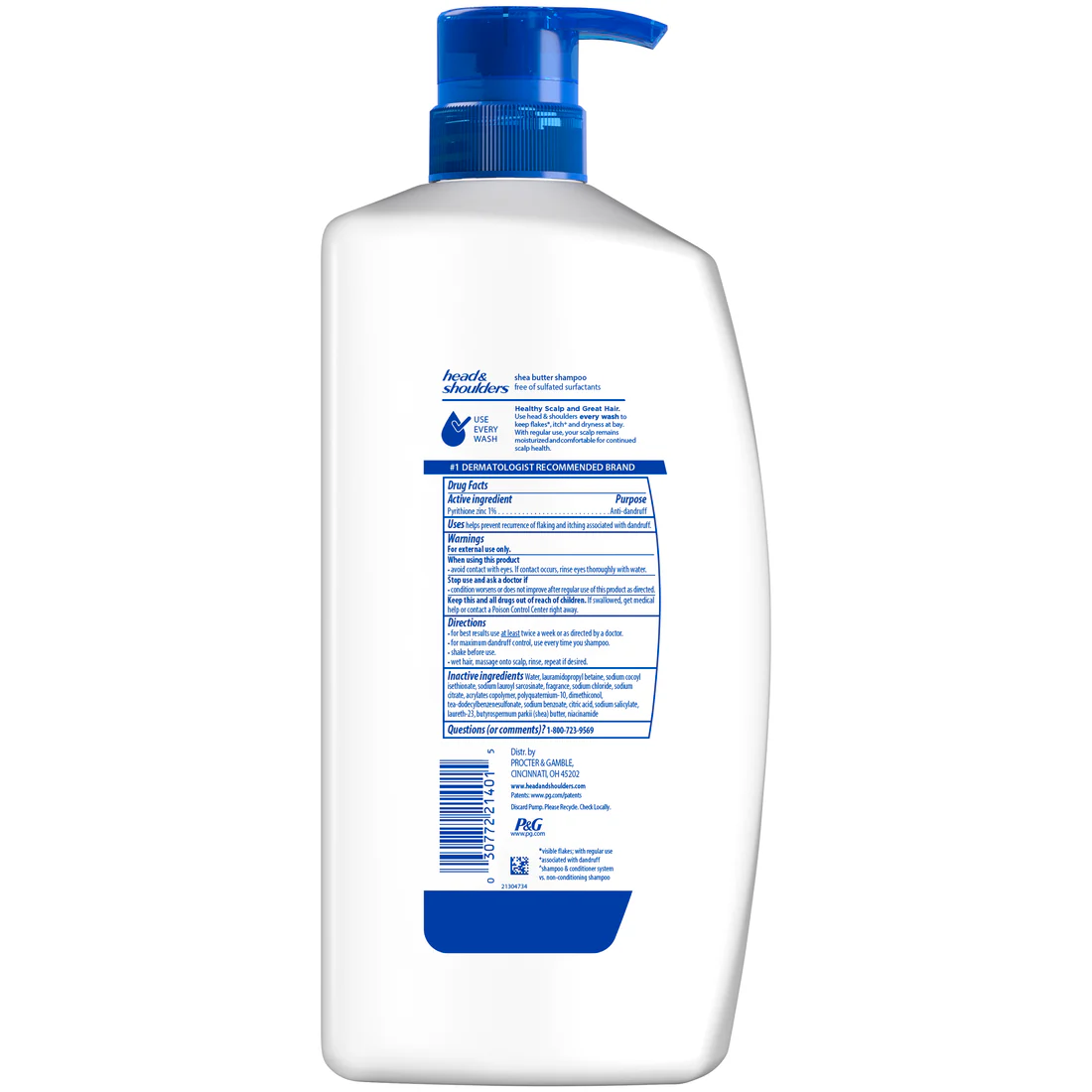 Head & Shoulders Shea Butter Dandruff Shampoo Sulfate-Free Rich Moisture Curly & Coily Hair - 28.2oz/4pk - Image 2