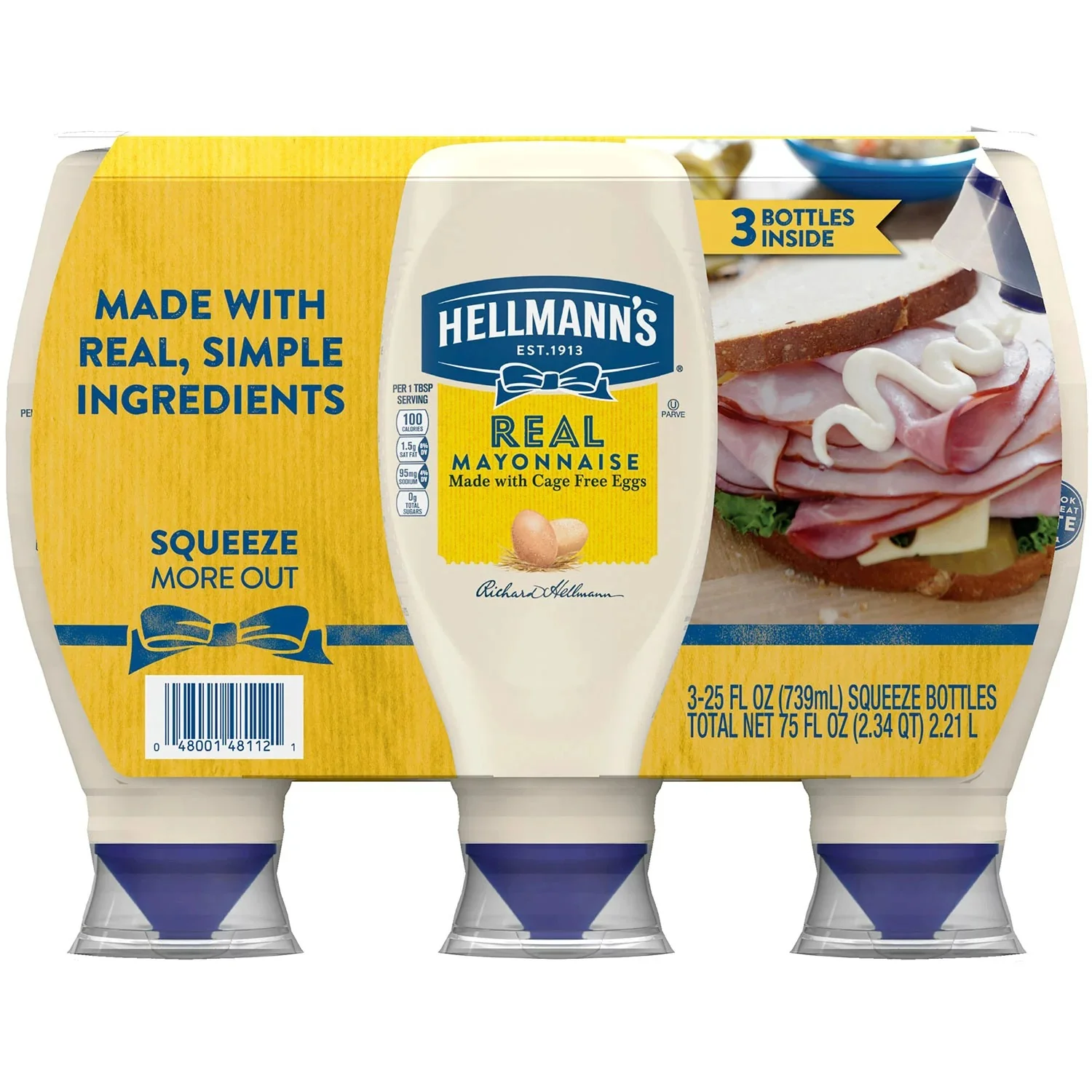 Hellmanns REAL Squeeze MAYO - 25oz/3pk