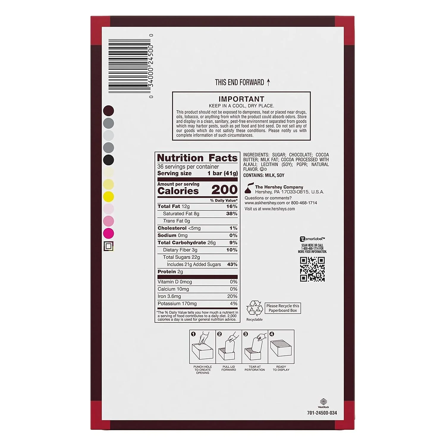 Hershey's Special Dark Chocolate - 1.4oz/36ct/12pk - Image 2
