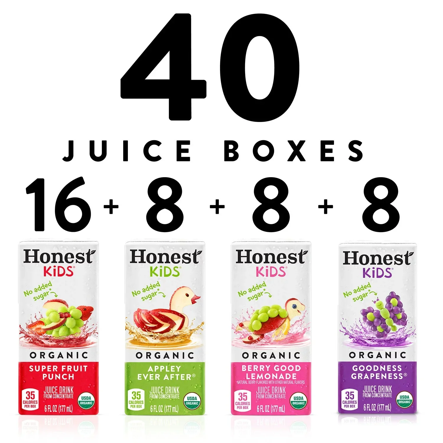 Honest Kids Organic Fruit Juice Drink Boxes Variety Pack - 6oz/40pk - Image 2