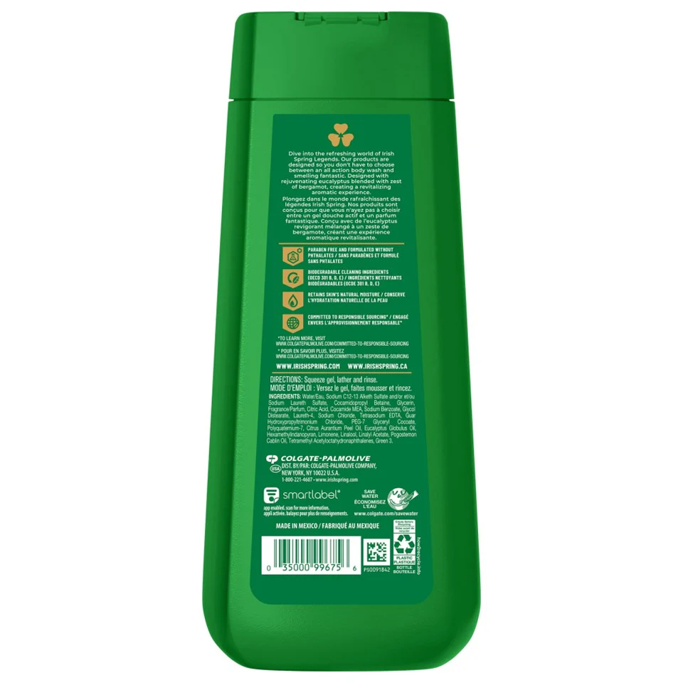 Irish Spring Body Wash 5-in-1 Eucalyptus & Bergamot - 20oz/4pk - Image 2