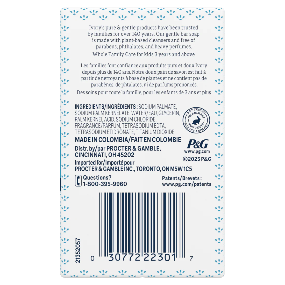 Ivory Gentle Bar Soap Designed For Whole Family 99.44% Pure Formula Plant-Based Cleansers Made Without Heavy Perfumes Parabens Or Phthalates Original Scent - (2x3.17)oz/36pk - Image 2