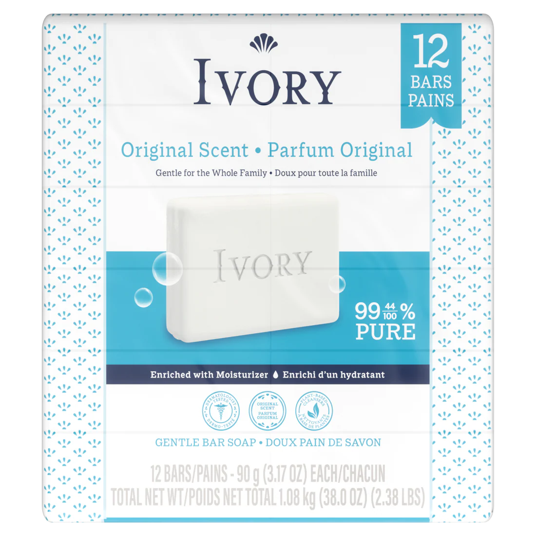 Ivory Gentle Bar Soap Original Scent 3.17oz - 12ct/4pk - Image 2