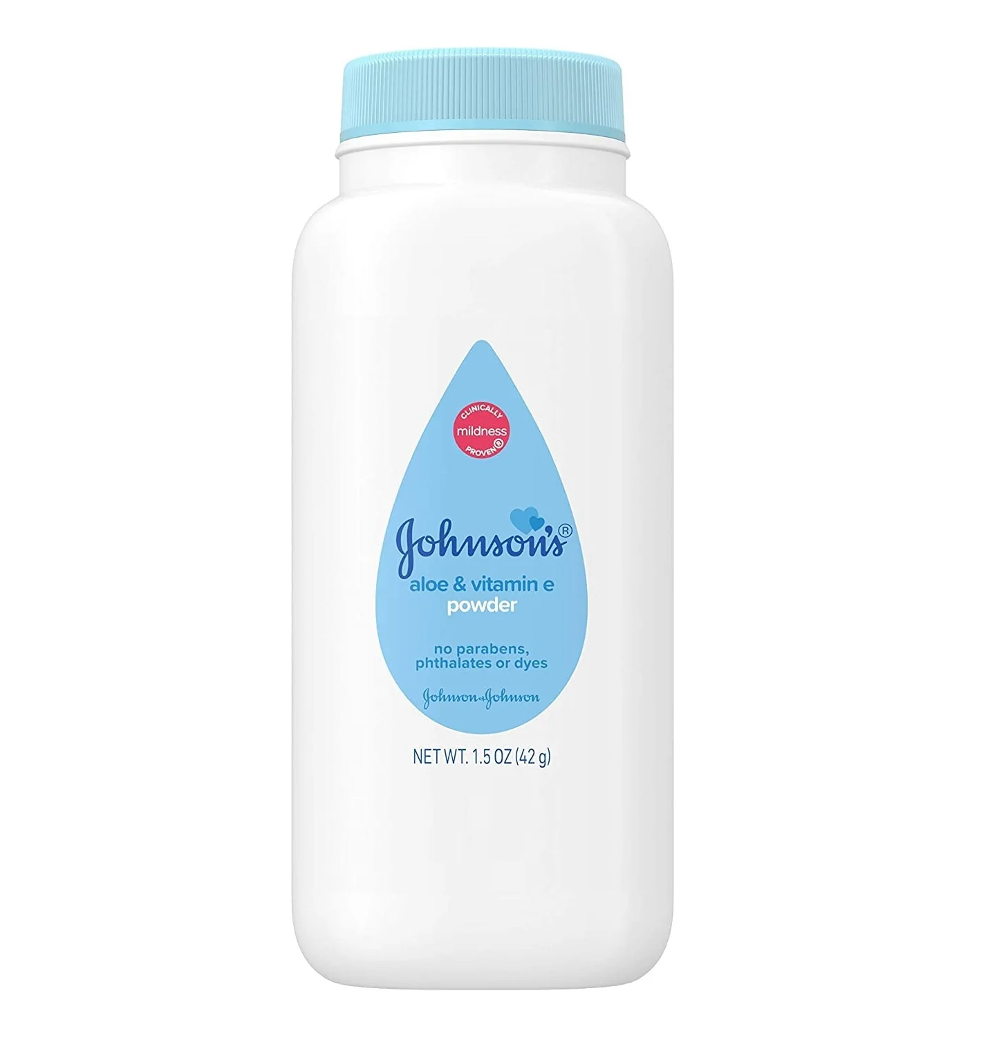 Johnson's Powder Aloe & Vitamin E w/Natural Cornstarch 42g - 1.5oz/12pk