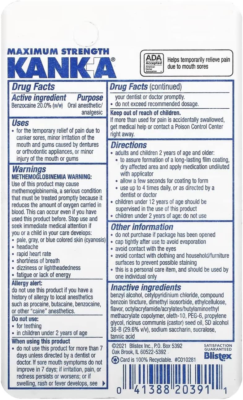 Kank-A Mouth Pain Liquid Professional Strength - 0.33oz/72pk - Image 2