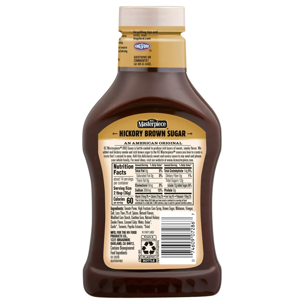 KC Masterpiece BBQ Sauce Hickory Brown Sugar - 18oz/6pk - Image 2