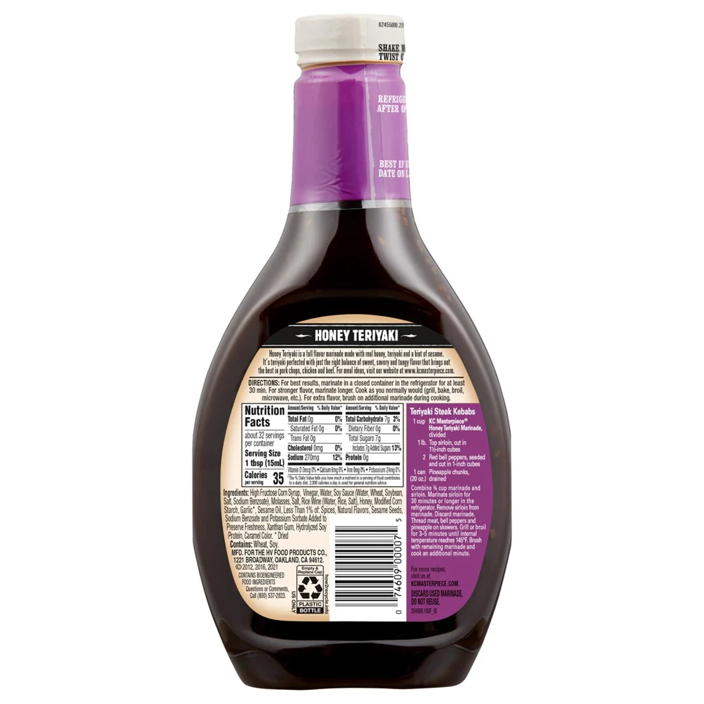 KC Masterpiece Marinade Honey Teriyaki - 16oz/6pk - Image 2