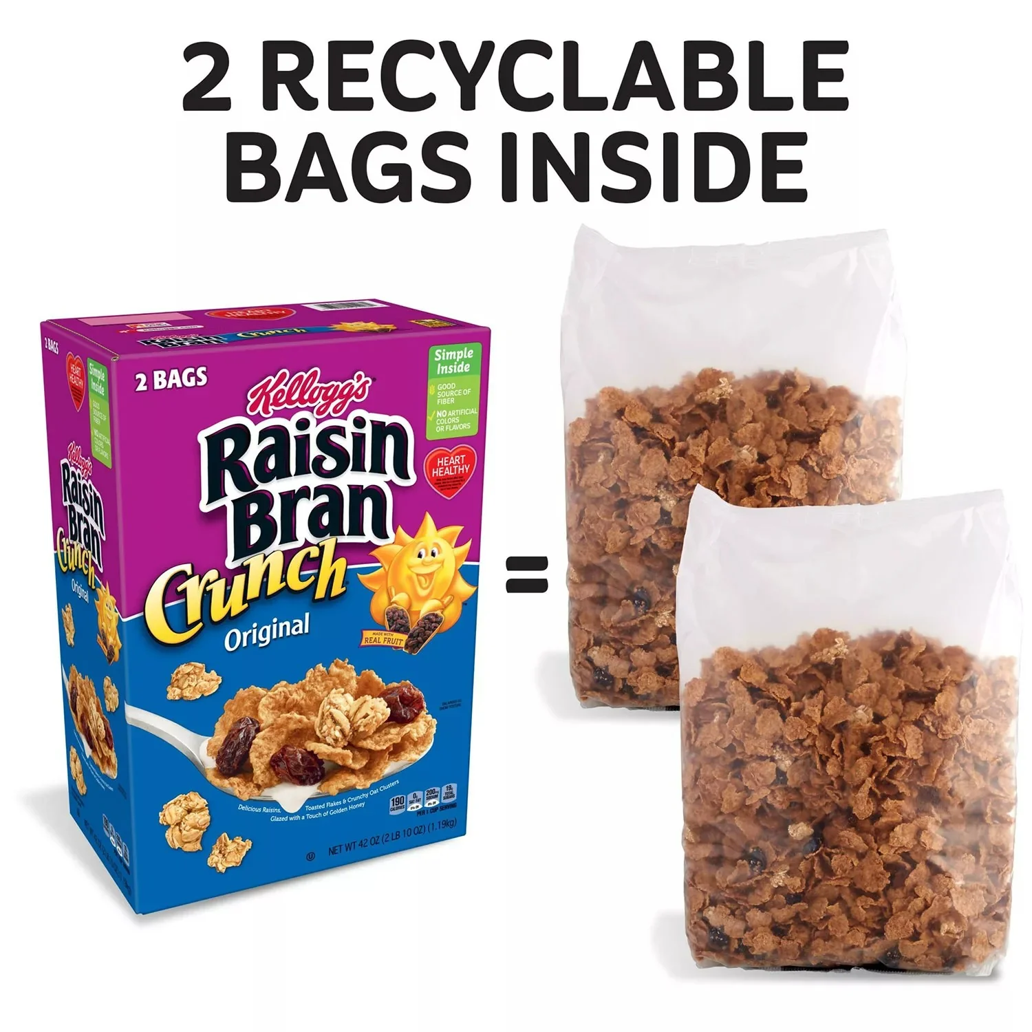 Kellogg's Original Raisin Bran Crunch Breakfast Cereal - 42oz/1pk - Image 2