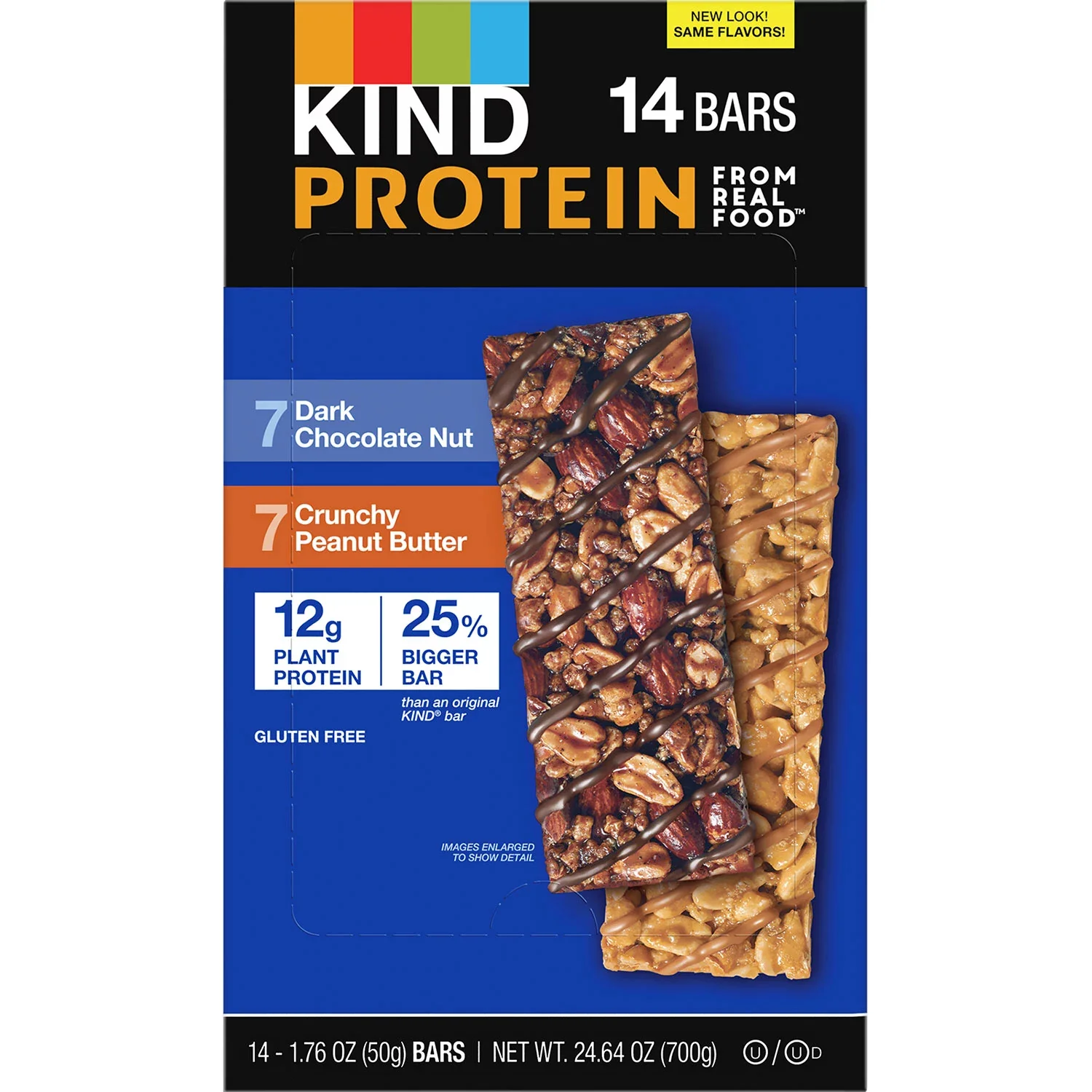 KIND Protein Dark Chocolate Nut and Crunchy Peanut Butter Variety Pack - (14x1.76)oz/1pk