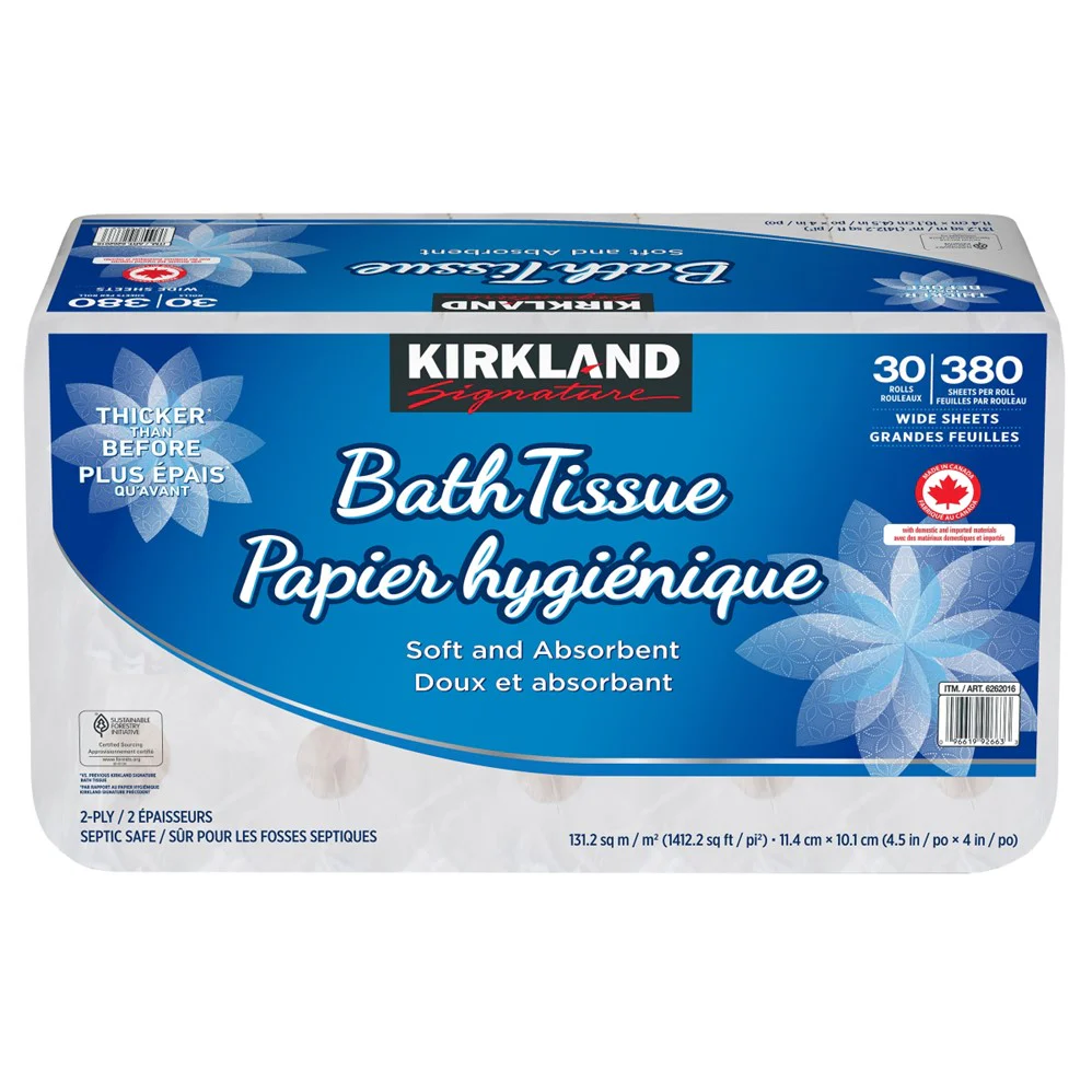 Kirkland Signature Bath Tissue 2-Ply/380-Sheets/6-Rollsx5 - 30ct/1pk