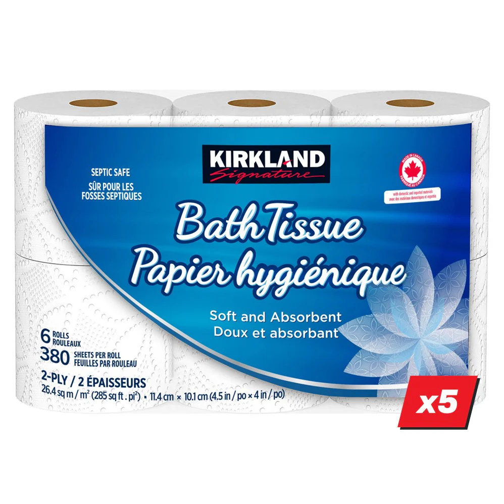 Kirkland Signature Bath Tissue 2-Ply/380-Sheets/6-Rollsx5 - 30ct/1pk - Image 2