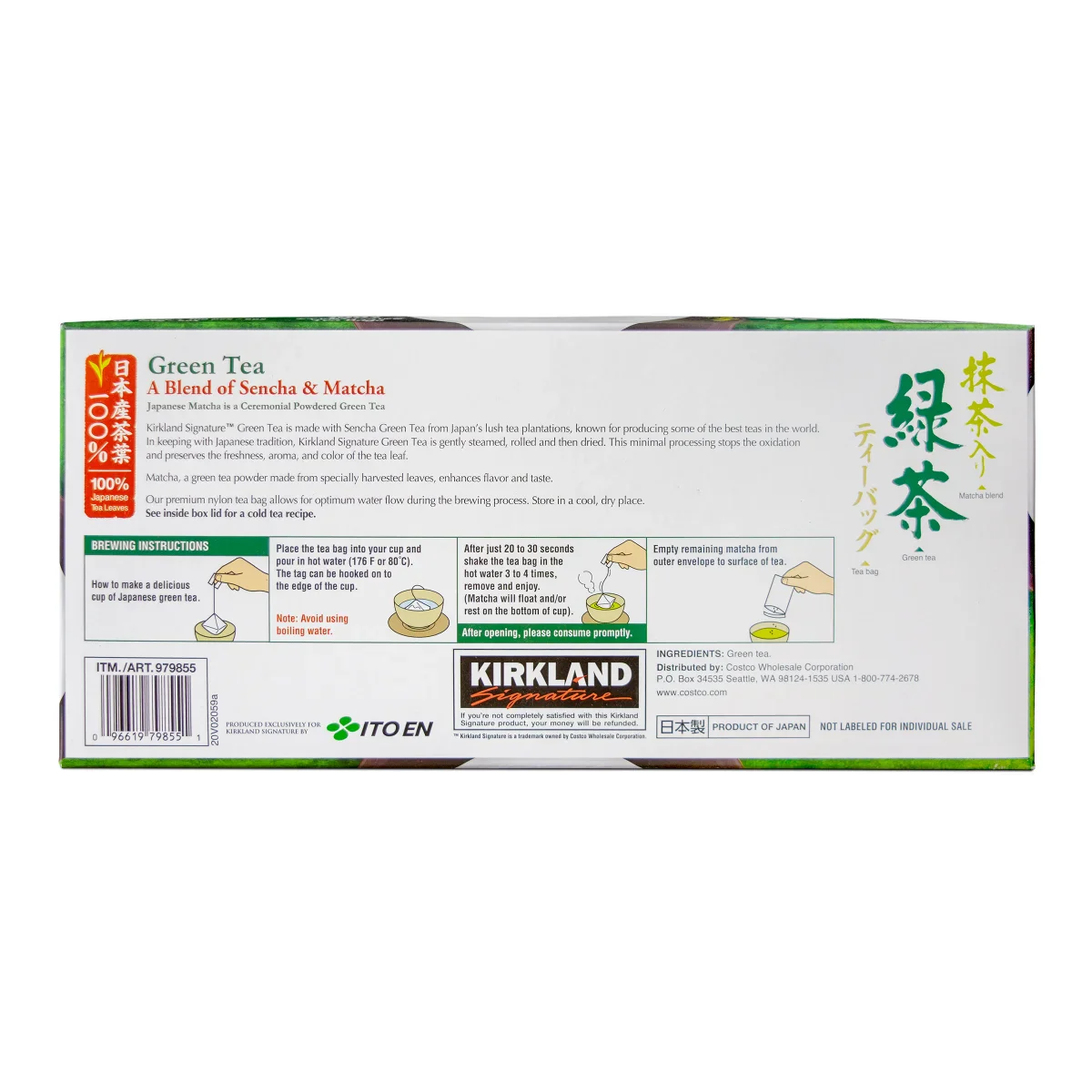 Kirkland Signature Green Tea Bags 1.5 g - 100ct/1pk - Image 2