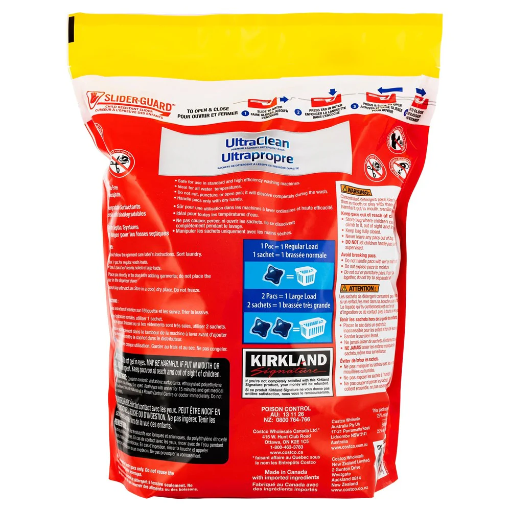 Kirkland Signature UltraClean Premium Laundry Detergent Pacs Fresh Scent - 152ct/1pk - Image 2