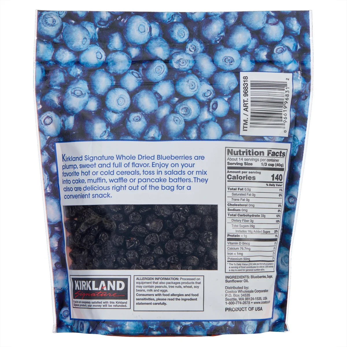Kirkland Signature Whole Dried Blueberries - 20oz/1pk - Image 2