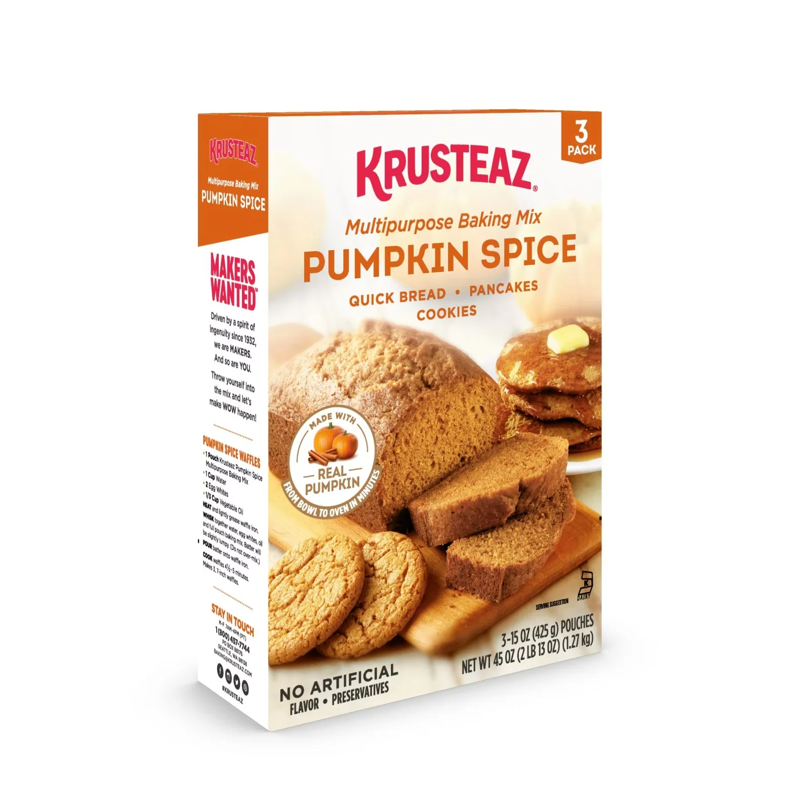 Krusteaz Pumpkin Spice Baking Mix - 45oz/1pk