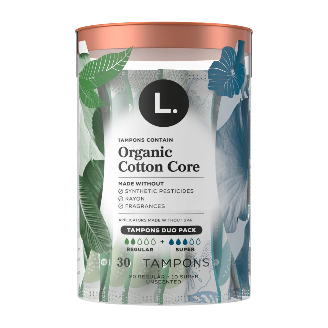 L. Tampons Made With Organic Cotton Regular/Super Absorbency Multipack - 30ct/8pk