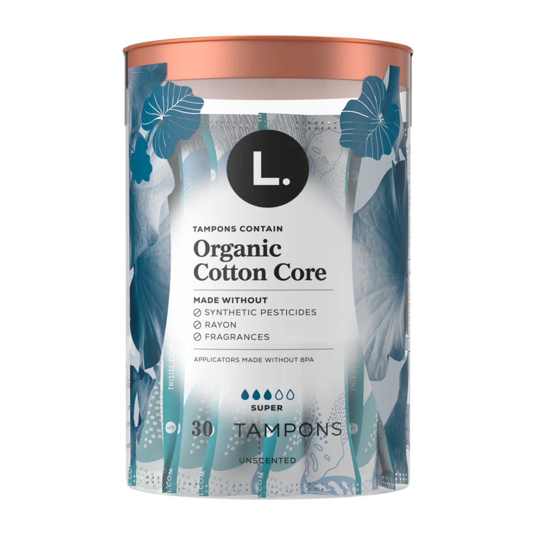 L. Tampons Made With Organic Cotton Super Absorbency - 30ct/8pk