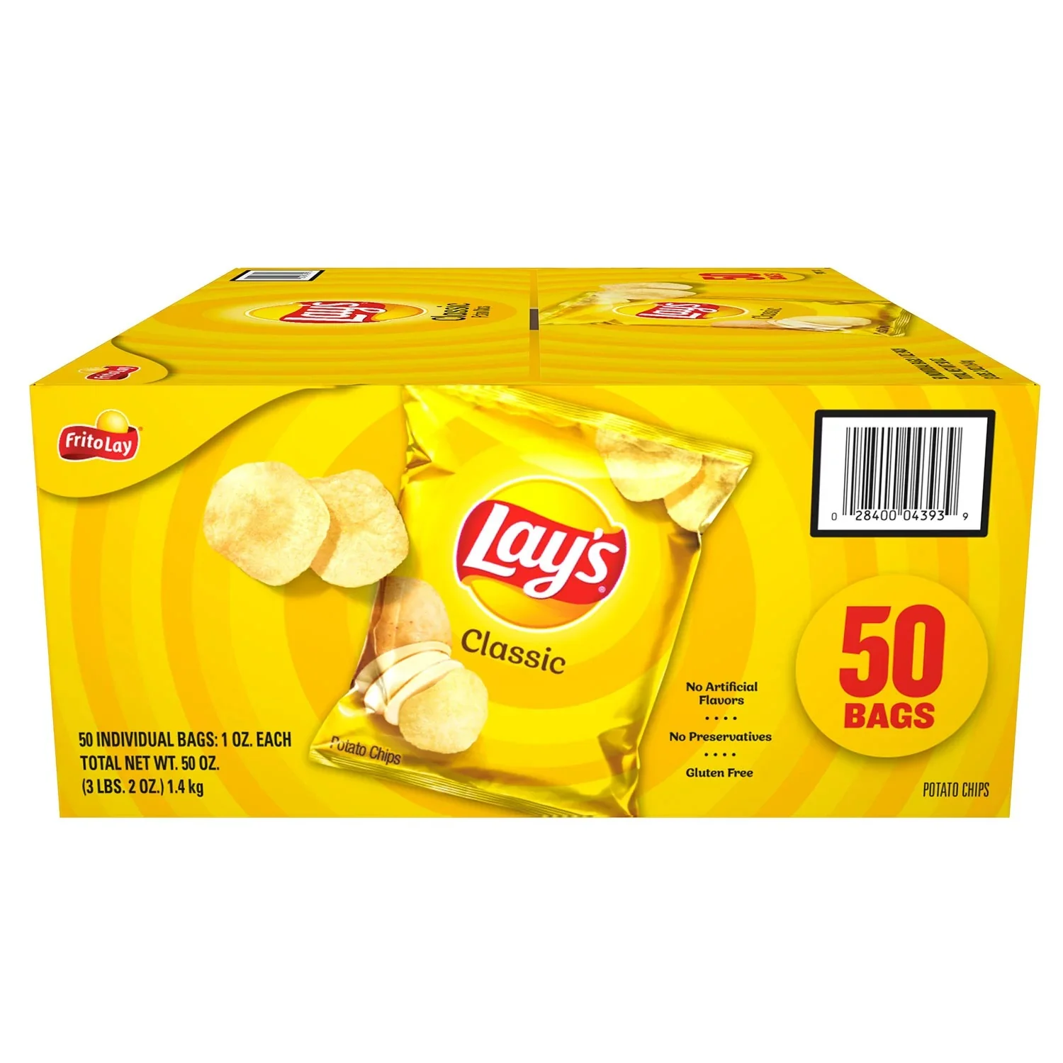 Lay's Classic Potato Chips Total 50oz - 50ct/1pk