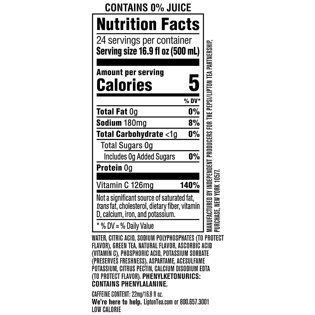 Lipton Diet Green Tea Citrus Iced Tea - 16.9oz/24pk - Image 2
