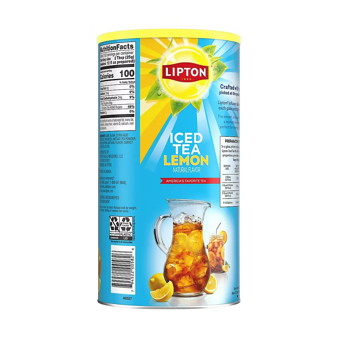 Lipton Sweetened Ice Tea Mix Lemon - 89.8oz/1pk - Image 2