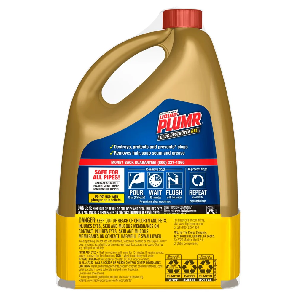 Liquid Plumr Pro-Strength Clog Destroyer + Pipeguard - (2x80.0)oz/3pk - Image 2