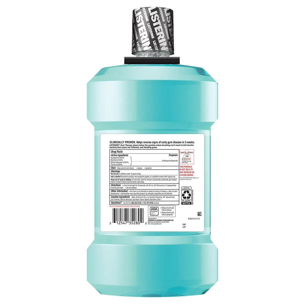 Listerine Gum Therapy Anti-Gingivitis Glacier Mint Mouthwash - 1.5L/8pk - Image 2