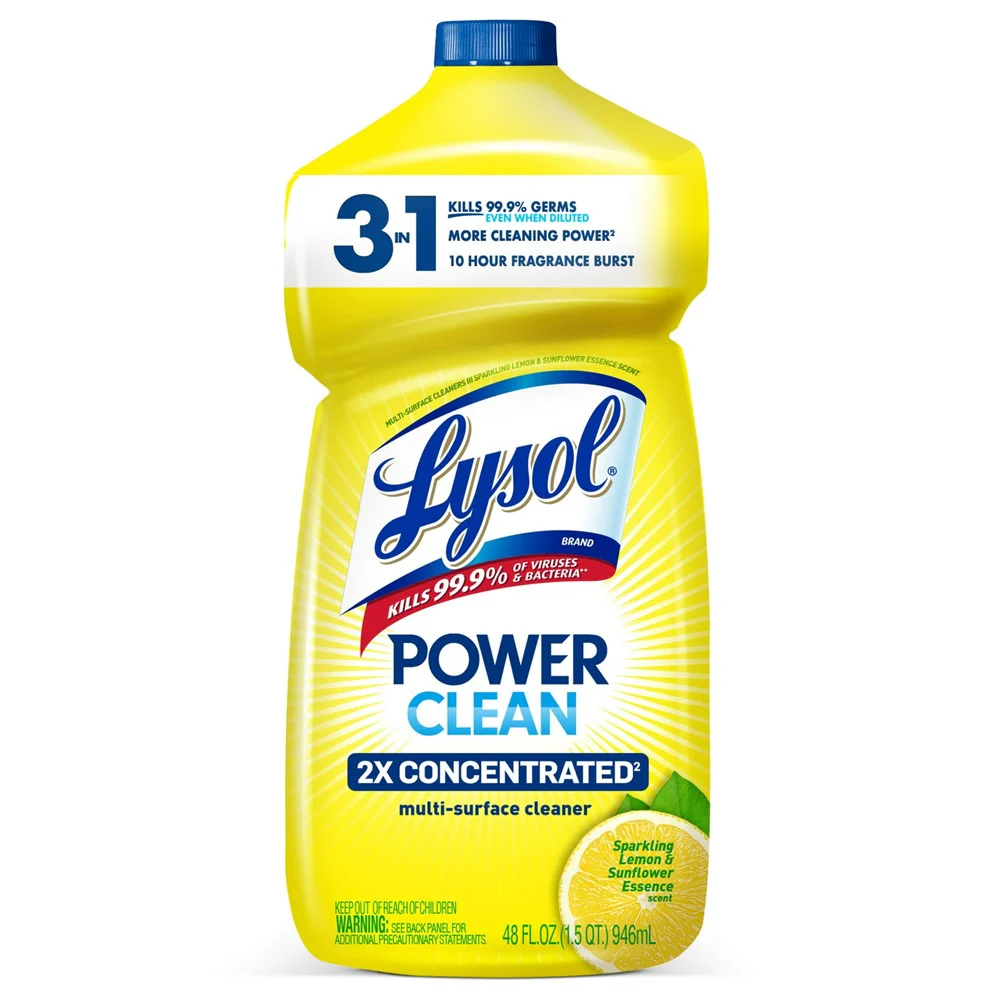 Lysol All Purpose Cleaner - Pourable Sparkling Lemon & Sunflower Essence - 48oz/9pk
