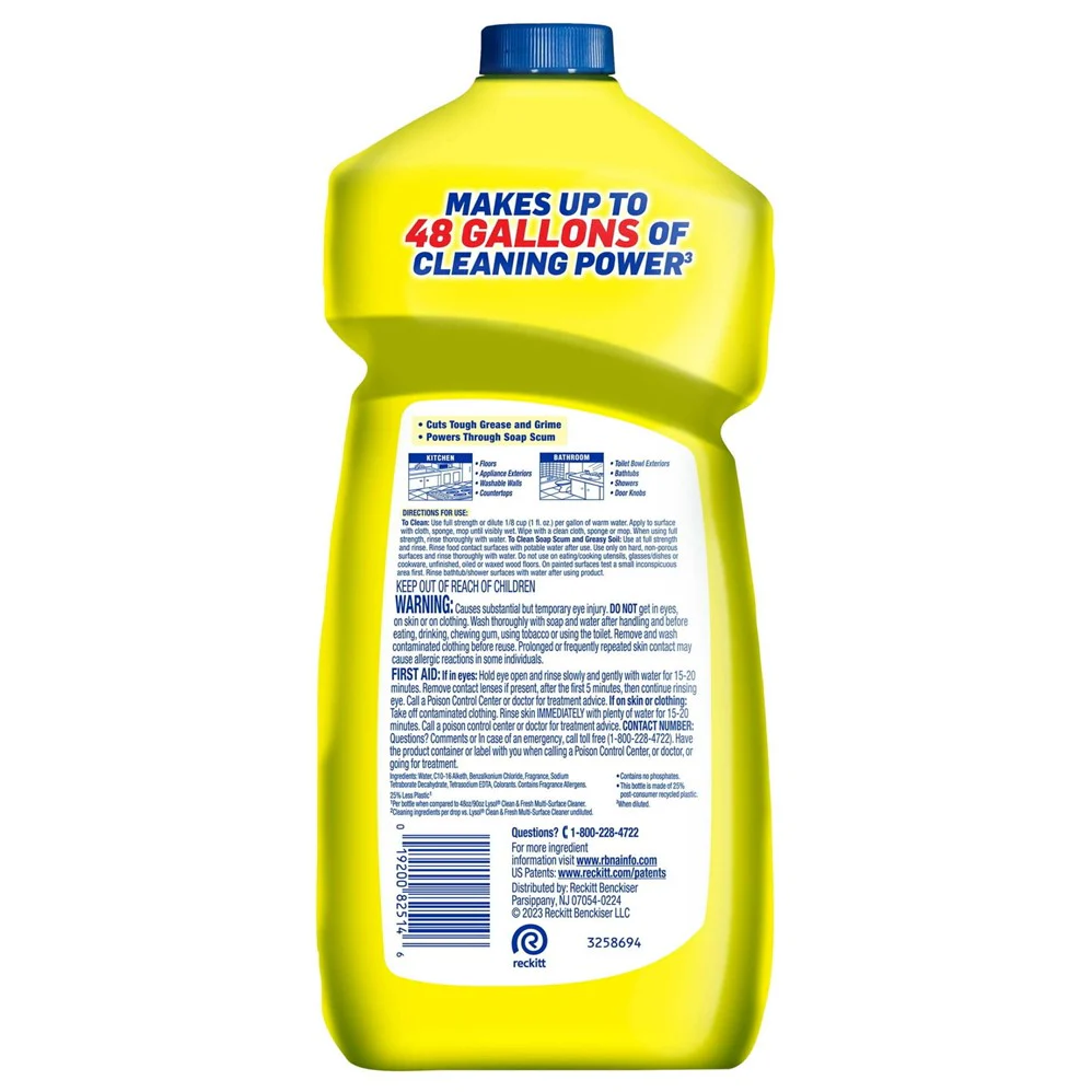 Lysol All Purpose Cleaner - Pourable Sparkling Lemon & Sunflower Essence - 48oz/9pk - Image 2