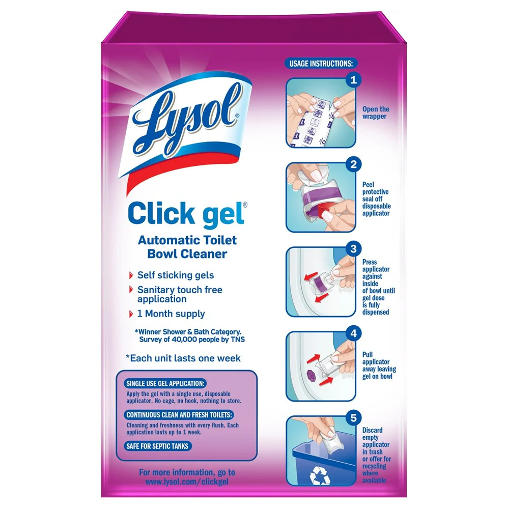 Lysol Automatic Toilet Bowl Cleaner - Click Gel Lavender Fields - 6ct/4pk - Image 2