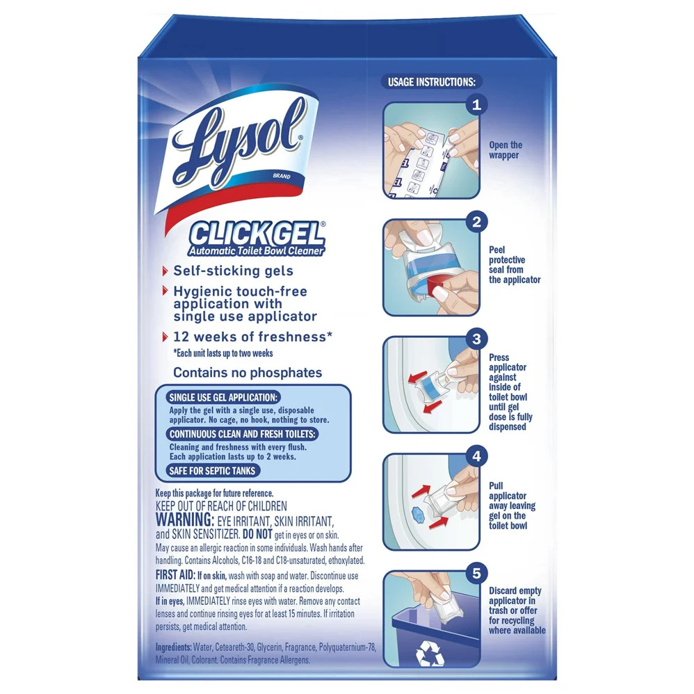 Lysol Automatic Toilet Bowl Cleaner - Click Gel Ocean Fresh - 6ct/4pk - Image 2