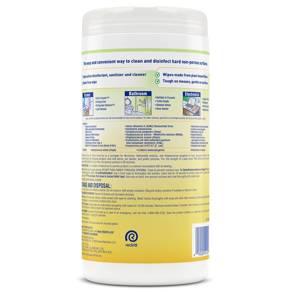 Lysol Biodegradable Disinfecting Wipes - Fresh Citrus - 70ct/6pk - Image 2
