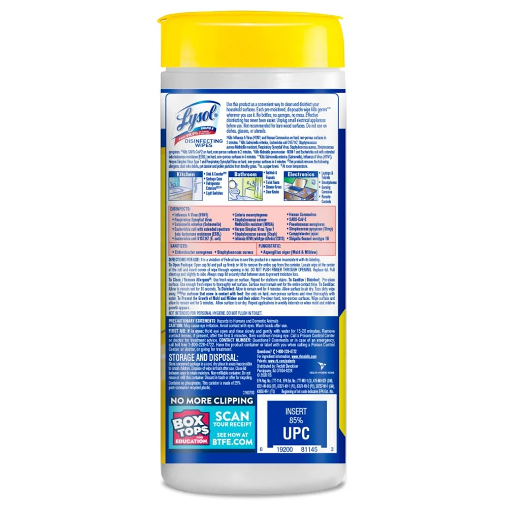 Lysol Disinfecting Wipes - Lemon & Lime Blossom - 35ct/12pk - Image 2