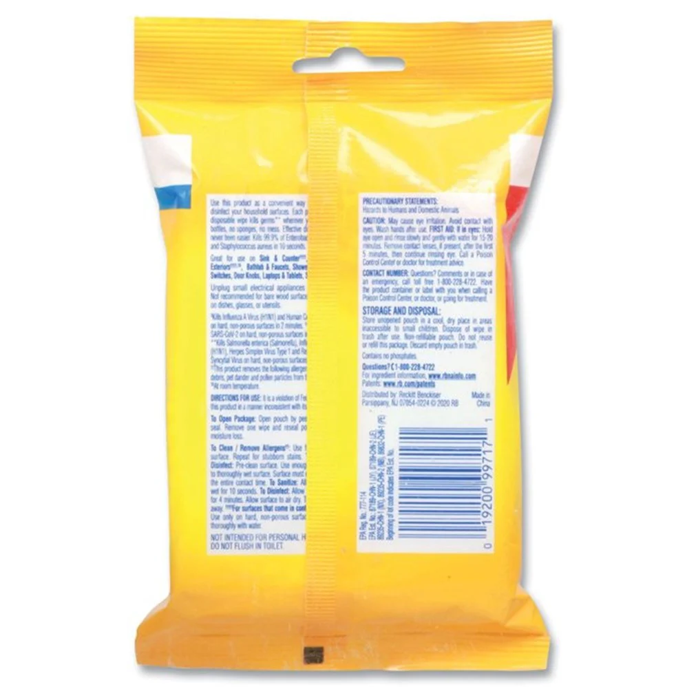 Lysol Disinfecting Wipes - Lemon Lime Blossom To-Go Flatpack - 15ct/24pk - Image 2