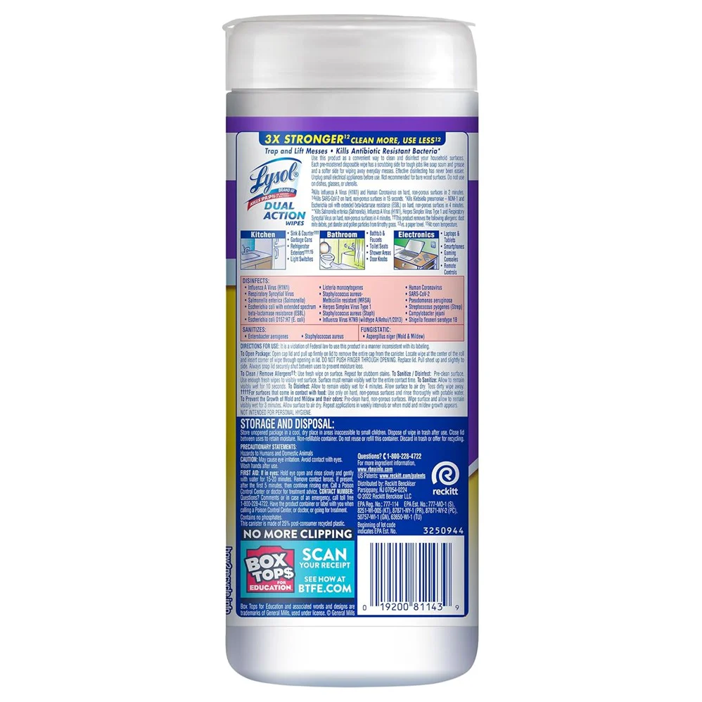 Lysol Dual Action Wipes - 35ct/12pk - Image 2