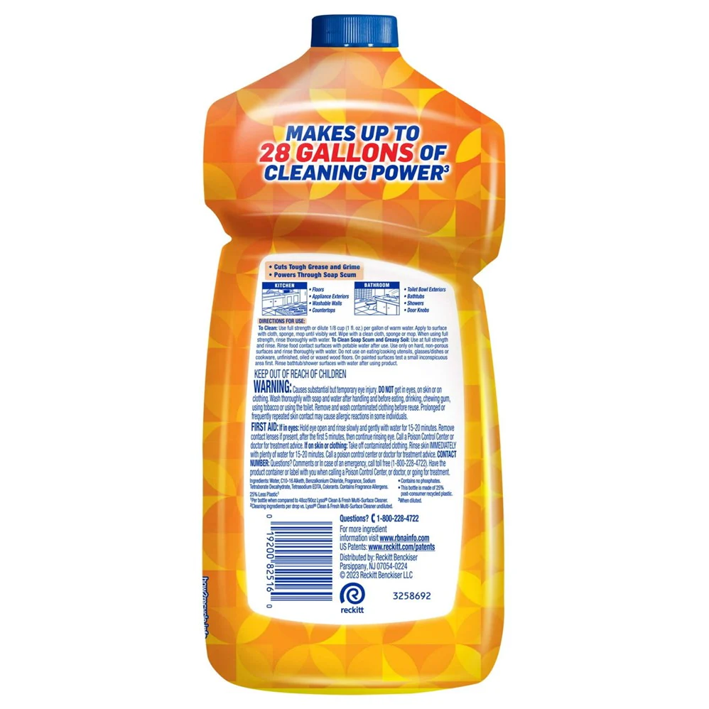 Lysol Multi-Surface Cleaner - Pourable Brand New Day Mango & Hibiscus - 28oz/9pk - Image 2