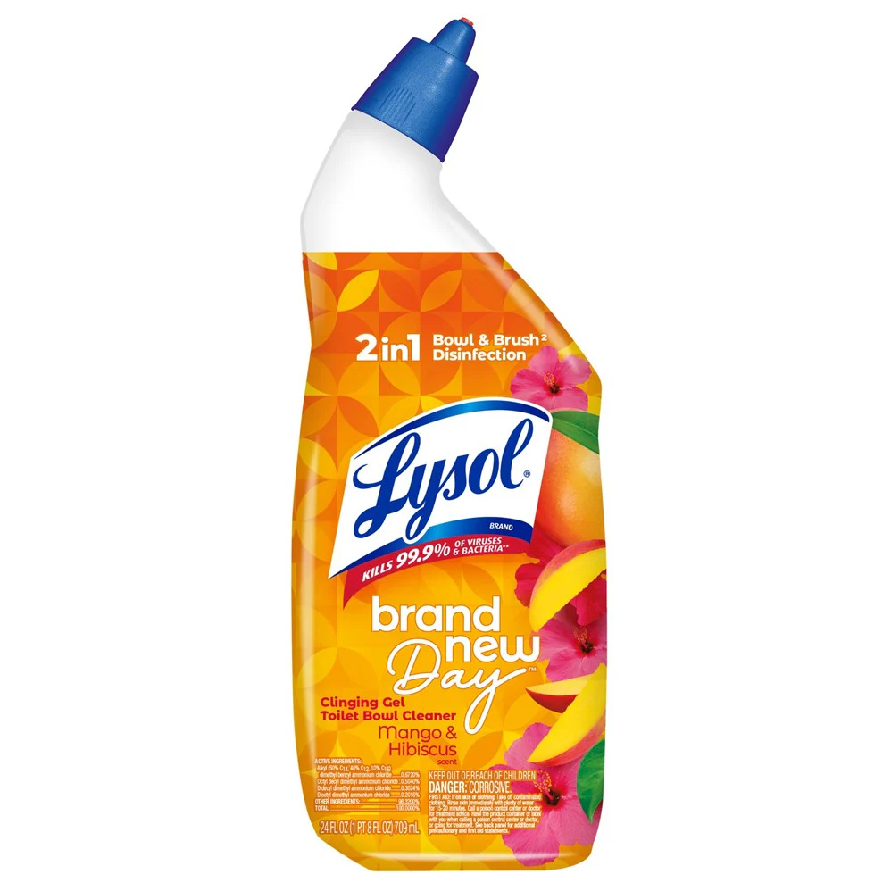 Lysol Toilet Bowl Cleaner - Brand New Day Mango & Hibiscus - 24oz/9pk